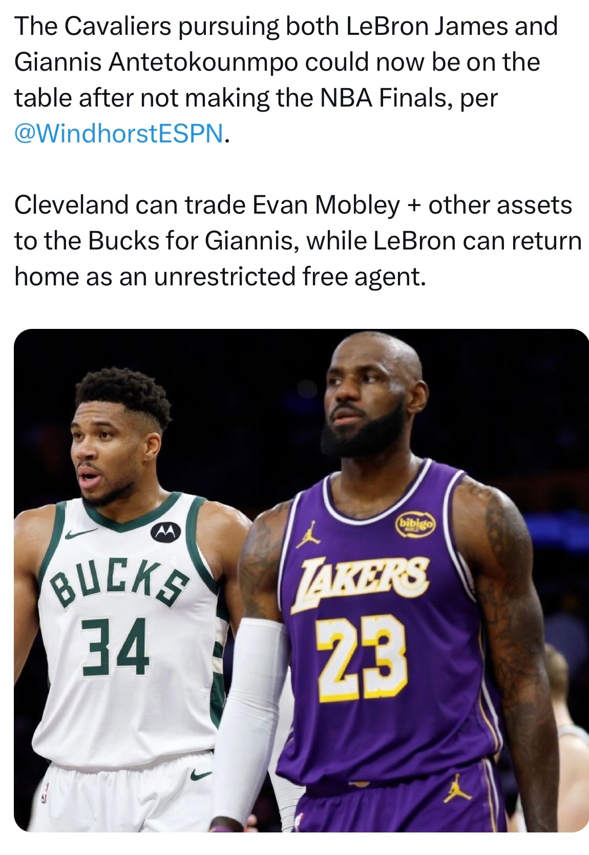 据ESPN记者Brian Windhorst报道，在未能闯入NBA总决赛后，克利