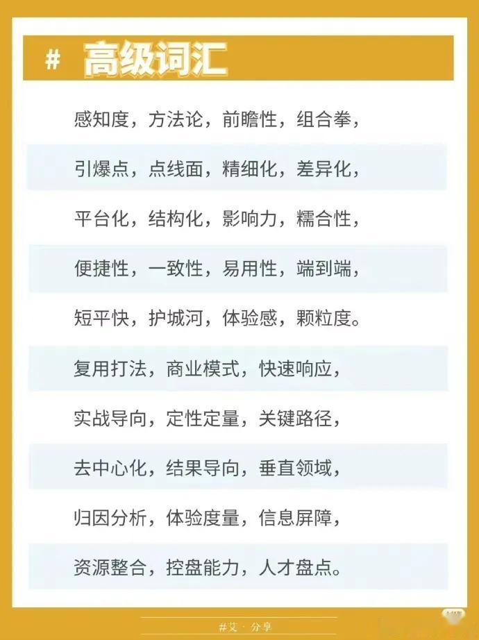 工作汇报里的高级词汇
