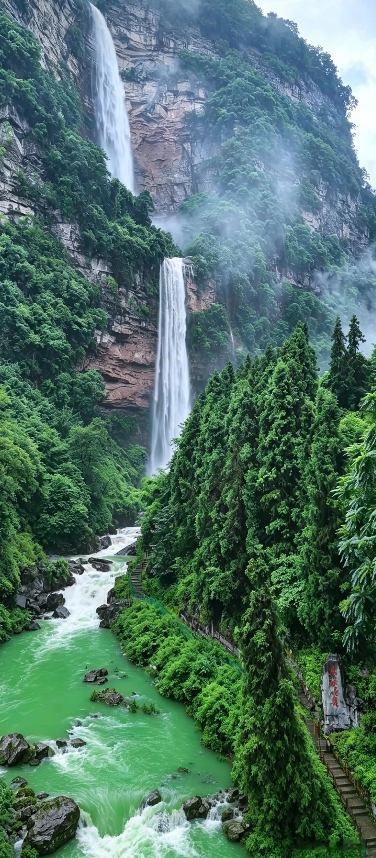 你没见过更没去过的超美瀑布，不在贵州，不在川西
这个瀑布景区是夏日避暑超好去处。