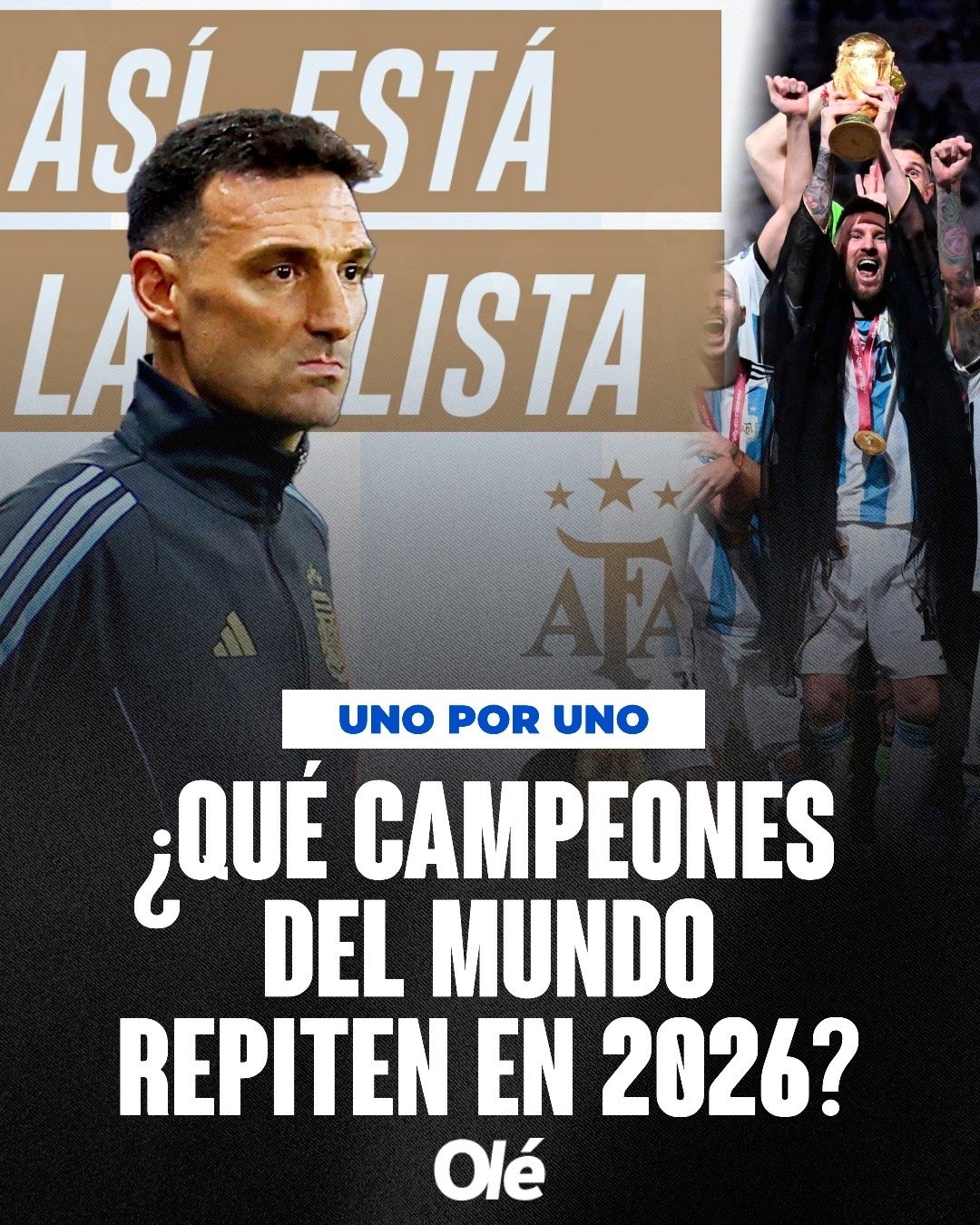 Ole：2022年的26位世界冠军中有多少人将参加2026年世界杯？🏆🌎🟢