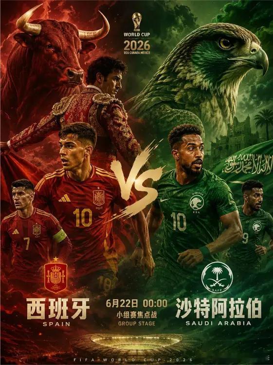 2026美加墨世界杯足球预测西班牙vs沙特阿拉伯 西班牙首轮被佛得角0-0逼平，