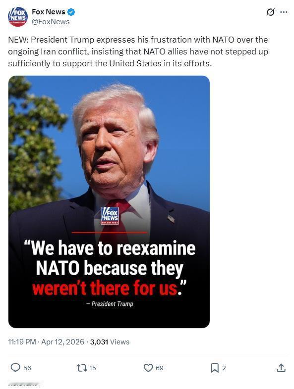 福克斯新闻网报道，老特又在对北约发牢骚了，老特说：“儿子吕特真不孝，老爹快断气了