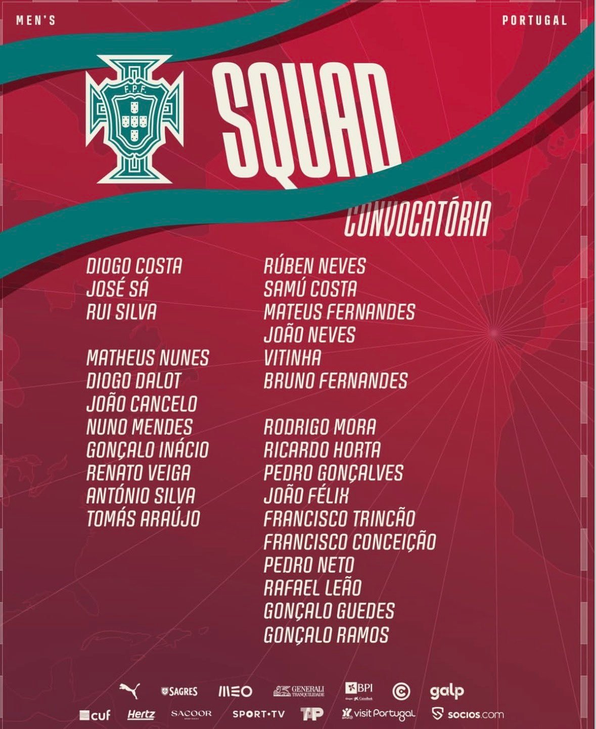 B费和达洛特被召入葡萄牙国家队新一期大名单。曼联