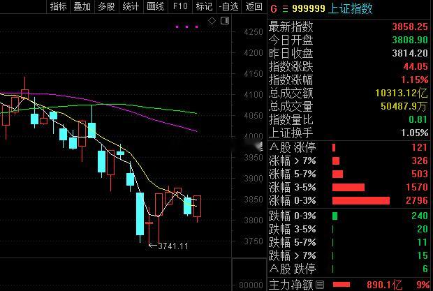 今天是真正意义上的普涨，涨幅超过4个点的票达到了1400家，这在整个今年的行情来