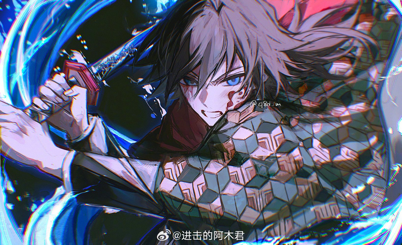 鬼灭之刃 ﾕｲﾁ老师画的富冈义勇帅的好突出！x：q8d_m ​​​