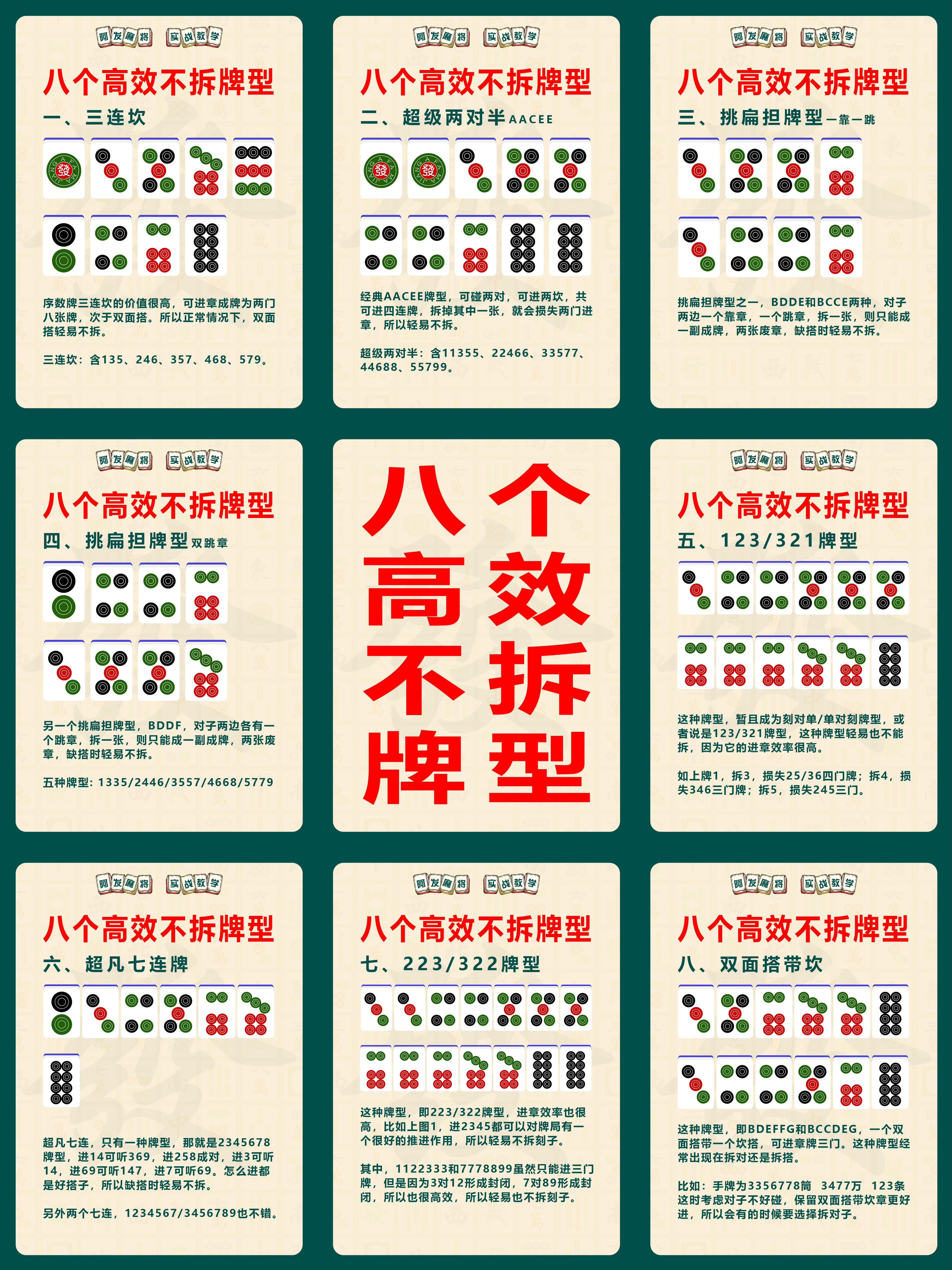 麻将中八个高效不拆牌型，学会了胜率翻倍！ ​​​