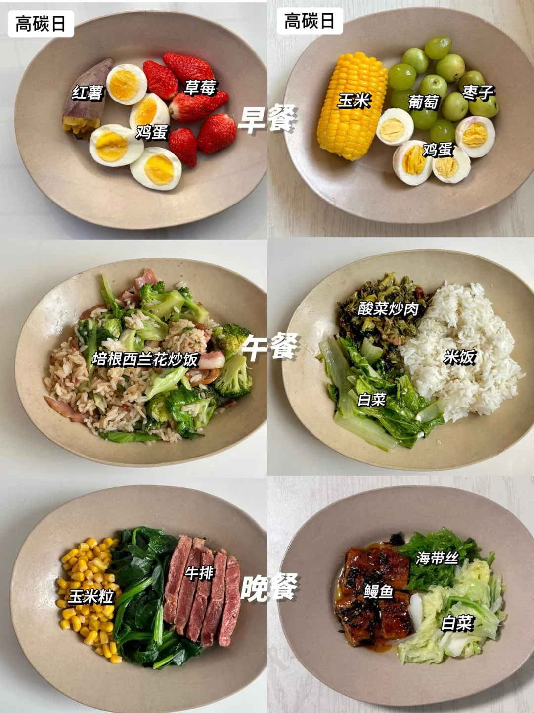 碳循环高碳日吃什么？10天减脂食谱直接抄✅