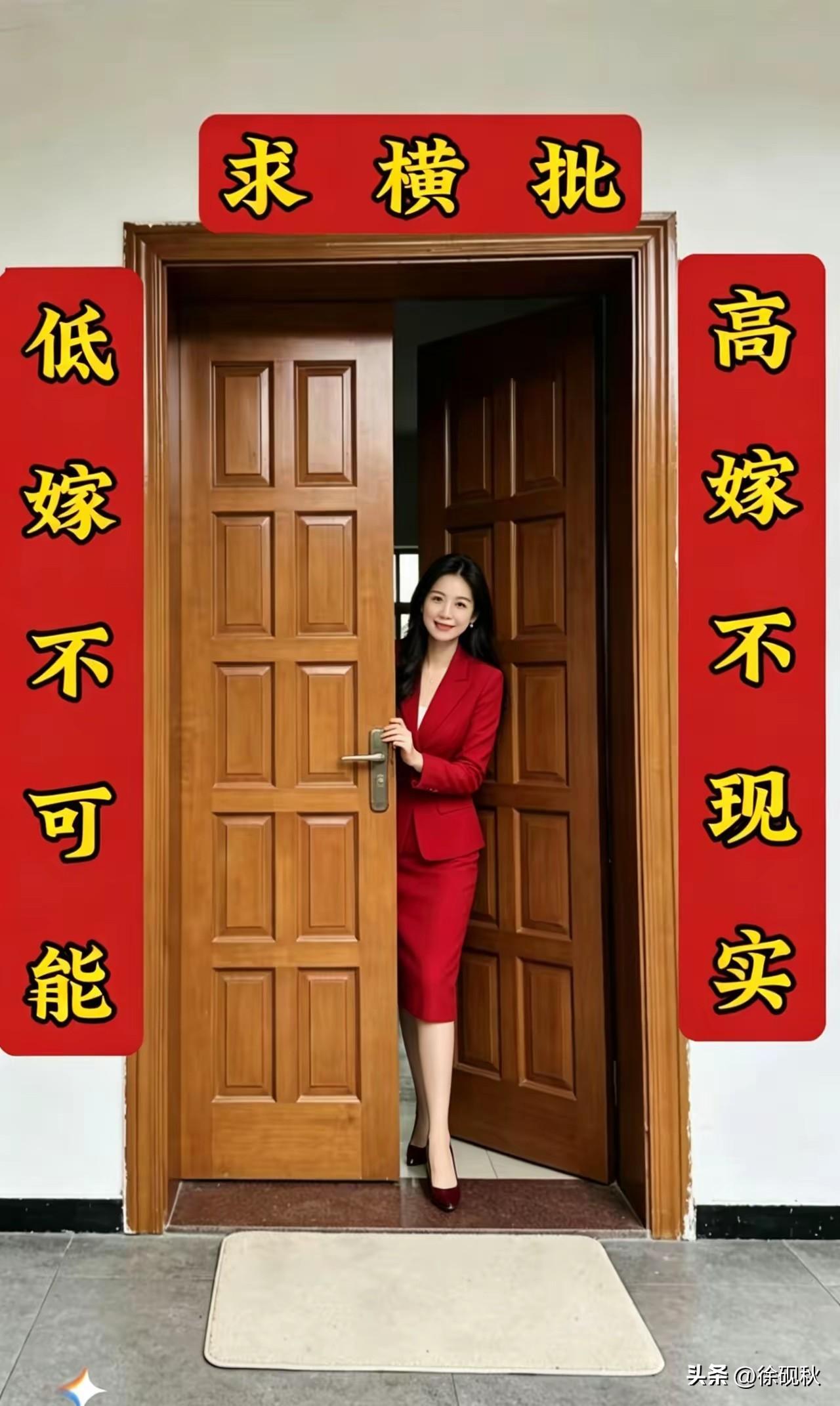 上联：高嫁不现实，
下联：低嫁不可能。
横批：独享清欢。