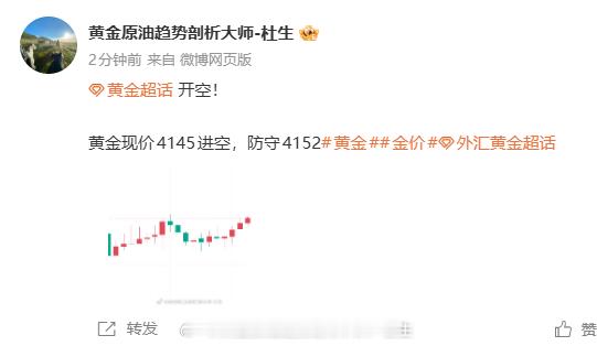今日开门红拿下！进场即赚，兄弟们都跟上了吗？！黄金金价黄金[超话]外汇黄金[超话