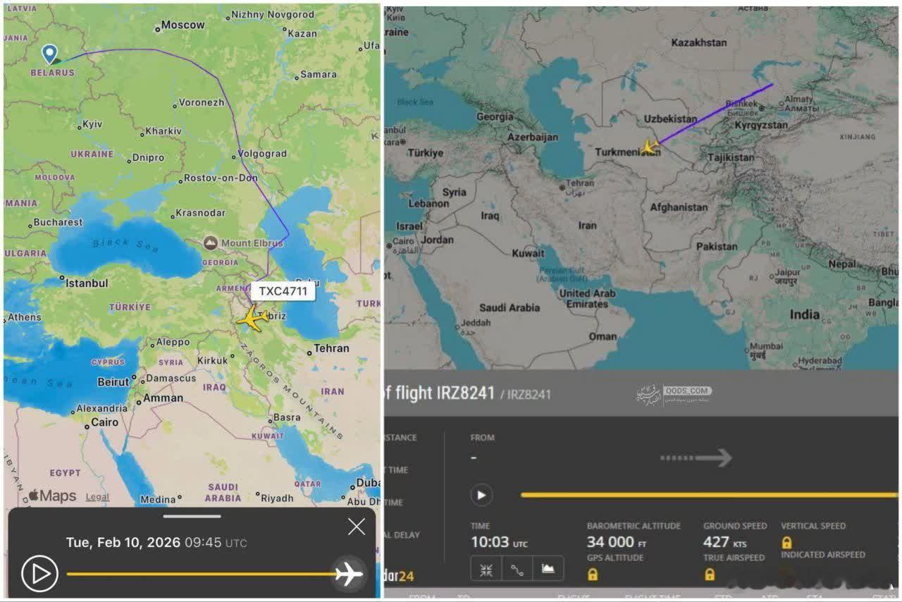 美伊对峙 基本是每天吧来自俄罗斯、中国和白俄罗斯的货运飞机载着货物不断抵达伊朗。