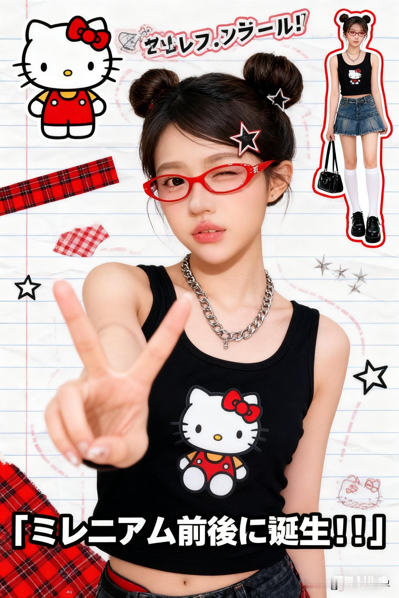 Hello Kitty 甜美学院风穿搭指南💖甜美猫系穿搭 软萌学院风穿搭