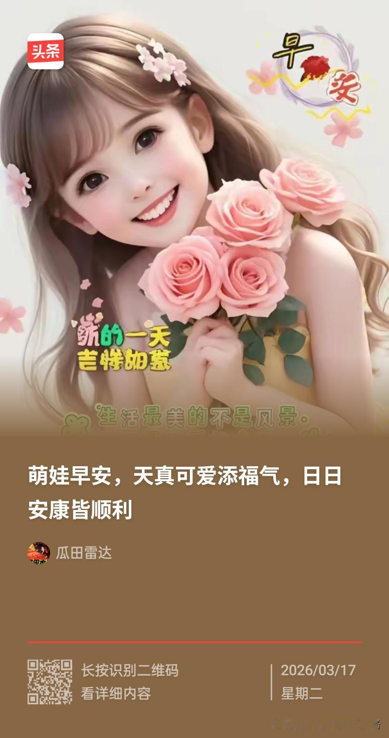 萌娃早安，天真可爱添福气，日日安康皆顺利🌸🌸🌸福气满满早安