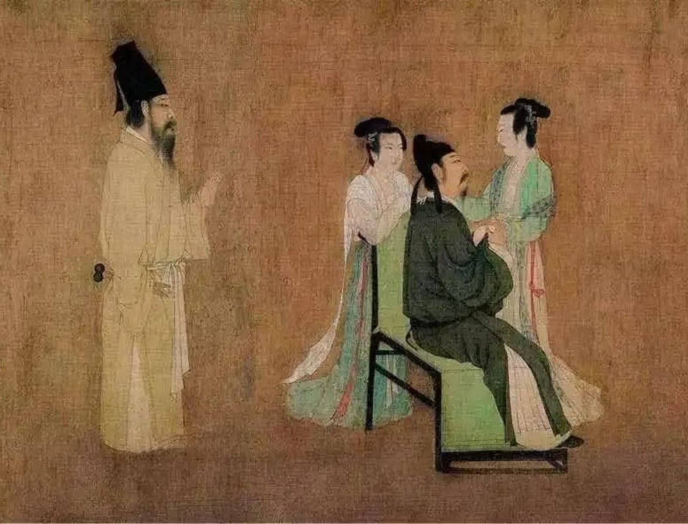 《韩熙载夜宴图》解读韩熙载是南唐重要士大夫。他原本是北方人，后来南渡进入南唐政权