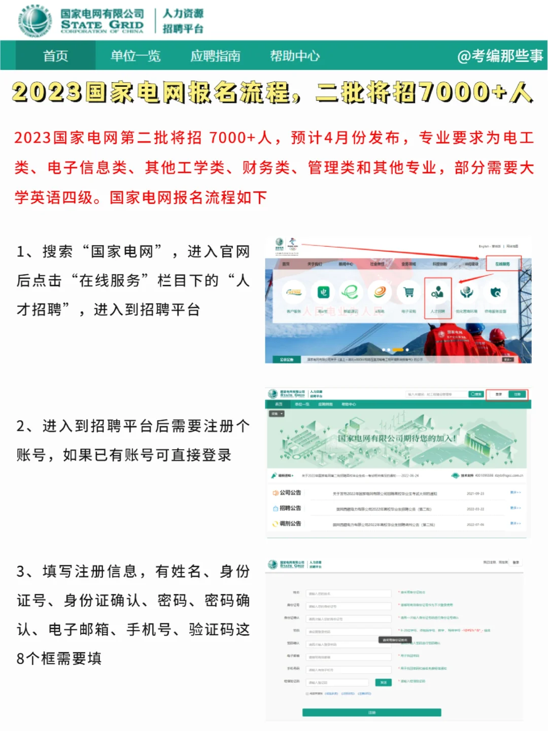 2023国家电网报名步骤，上半年将招7000+