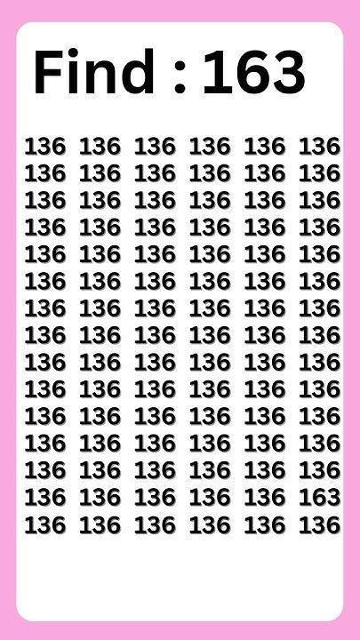 这张图里满是“136” ，但其中藏着一个“163” 。你能在1分钟内，快速找到这