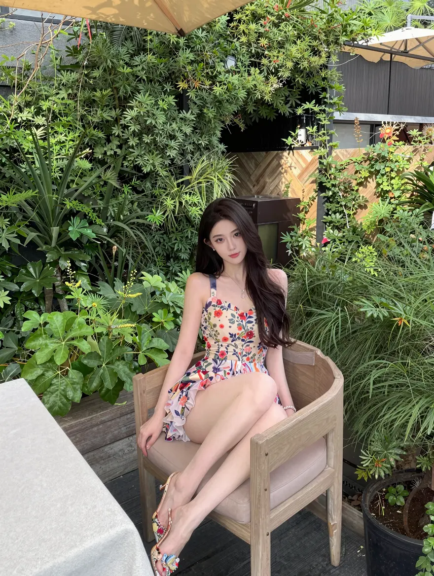 美女日常 真实生活 御姐 碎花裙 旅游管家