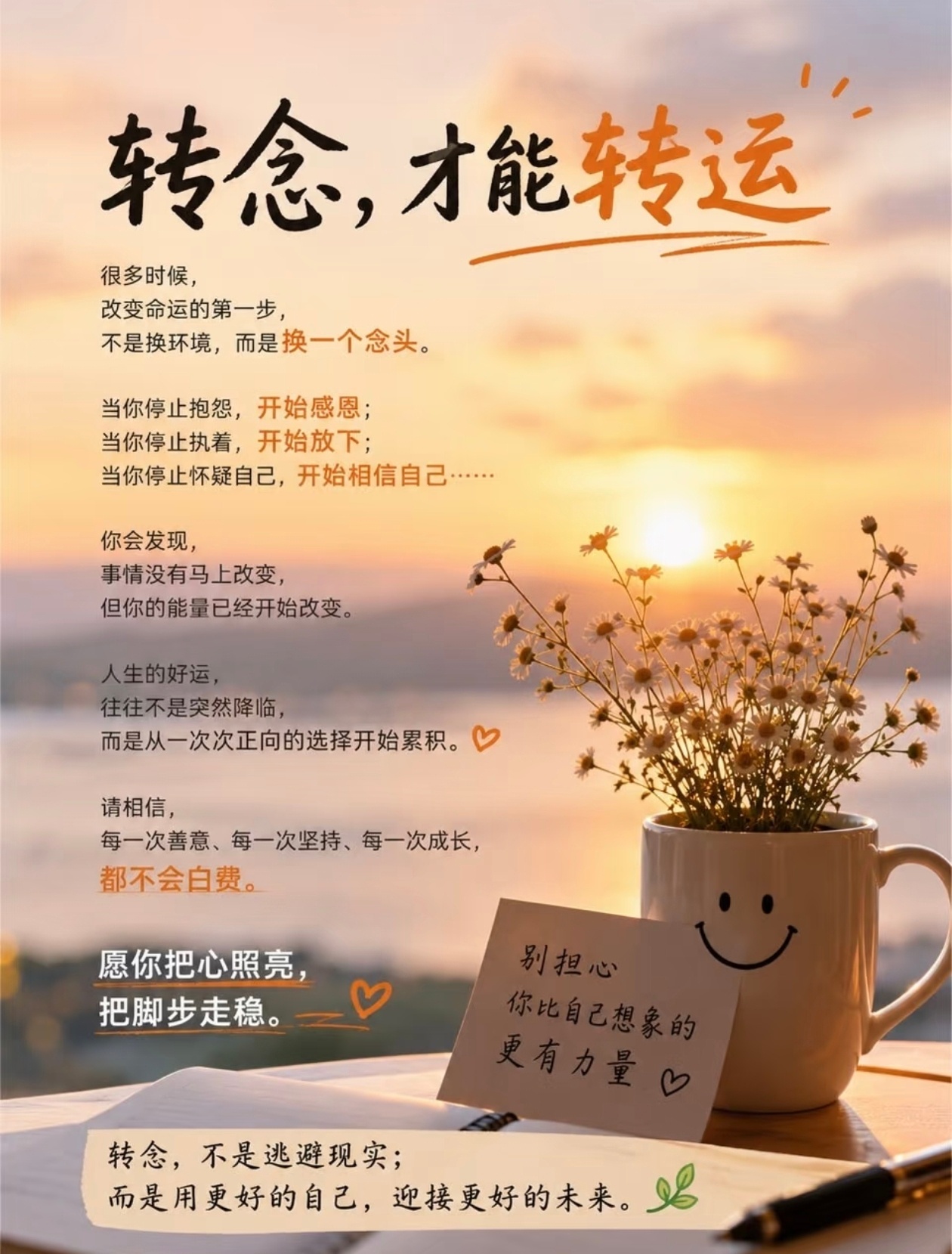 《转念，才能转运》✨很多时候，改变命运的第一步，不是换环境，而是换一个念头。 
