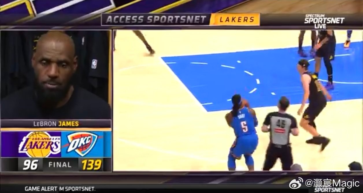 詹姆斯在接受采访时谈到了雷霆：“我们很清楚，也深知他们的实力究竟如何。今晚从开场