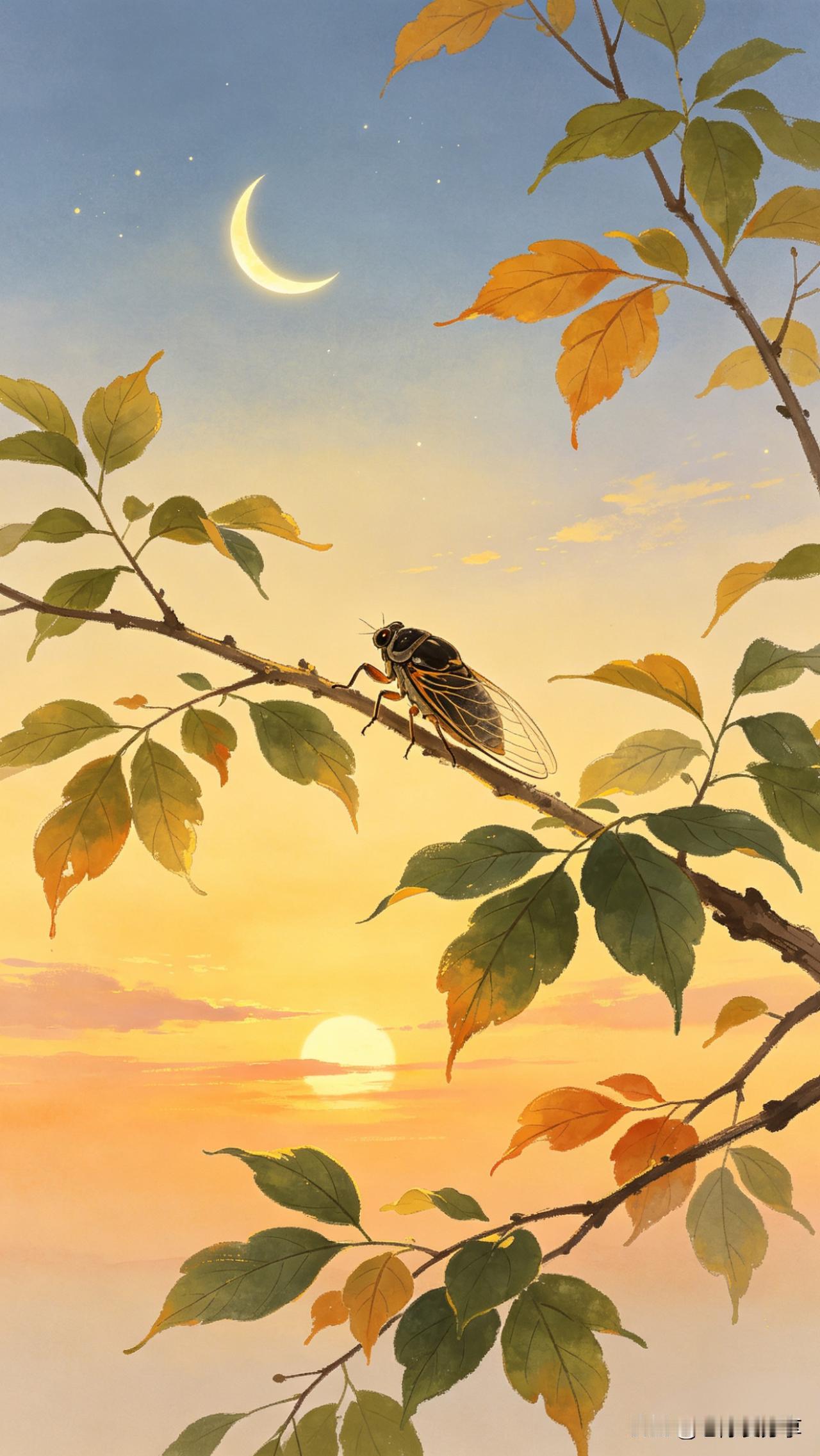 七绝·初秋

原创：老陈爱分享

炎光渐退晚风轻，

叶未枯黄蝉未停。

莫道秋