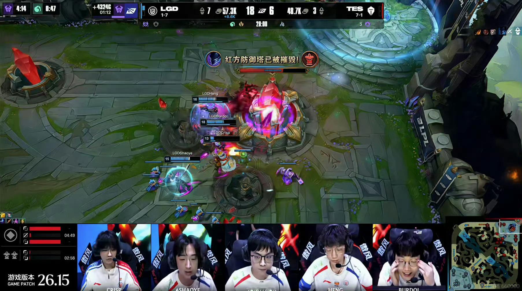 LGD战胜TES，LGD以2-0零封榜首TES，打野两拿MVP、中单Tangyu