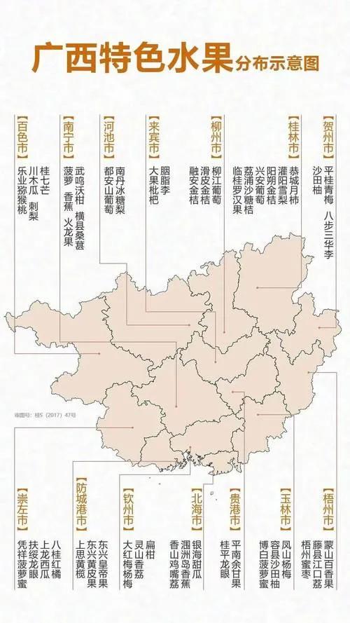 广西各市特色水果分布图鉴#广西水果多炸裂# #广西地标农产品# #去广西吃什么呢