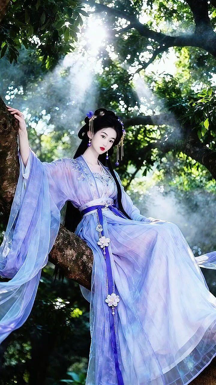 国风古韵 古风美人 汉服 汉服小姐姐 树上有个好地方
