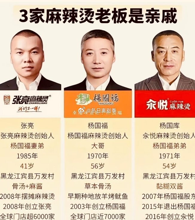 3家麻辣烫老板是亲戚 