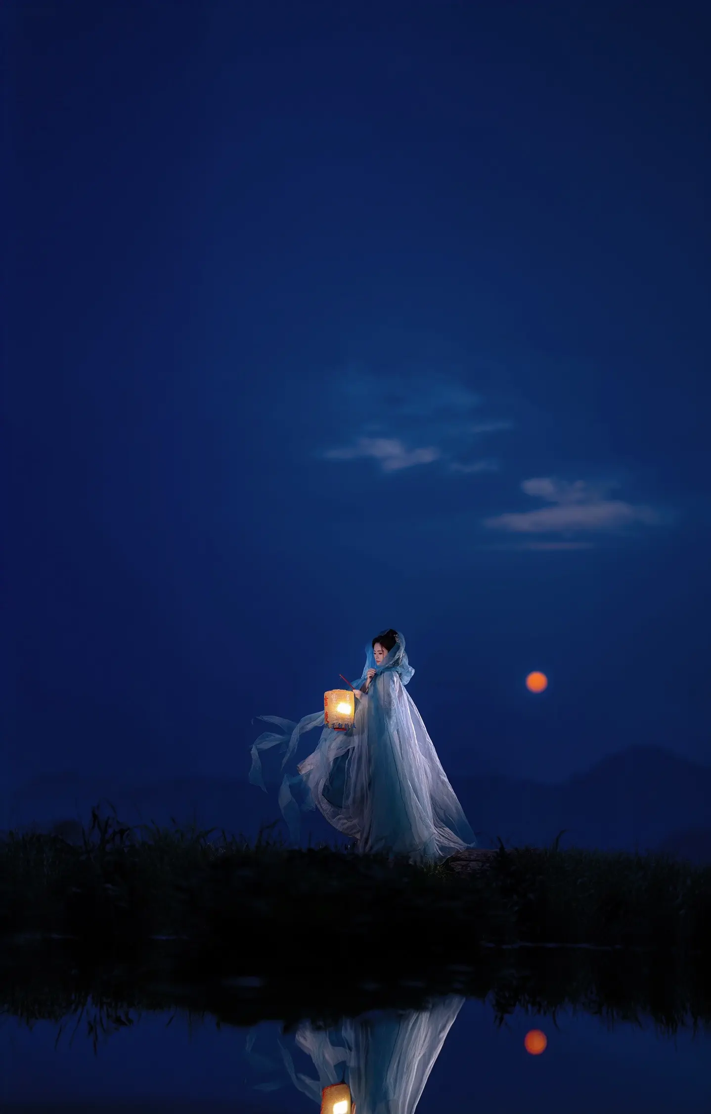 她枯守着孤月的倒影…