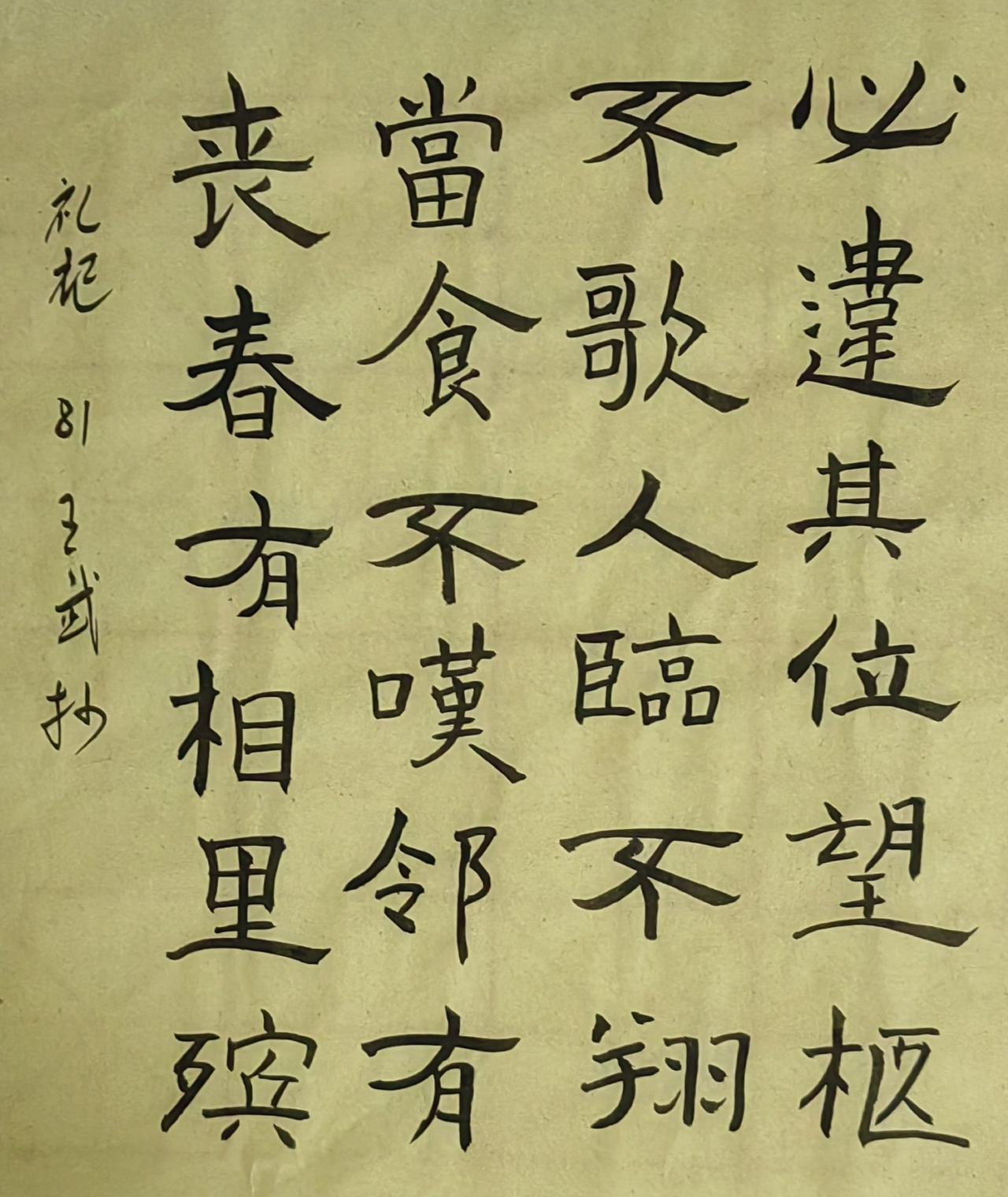 书法爱好者老实写字