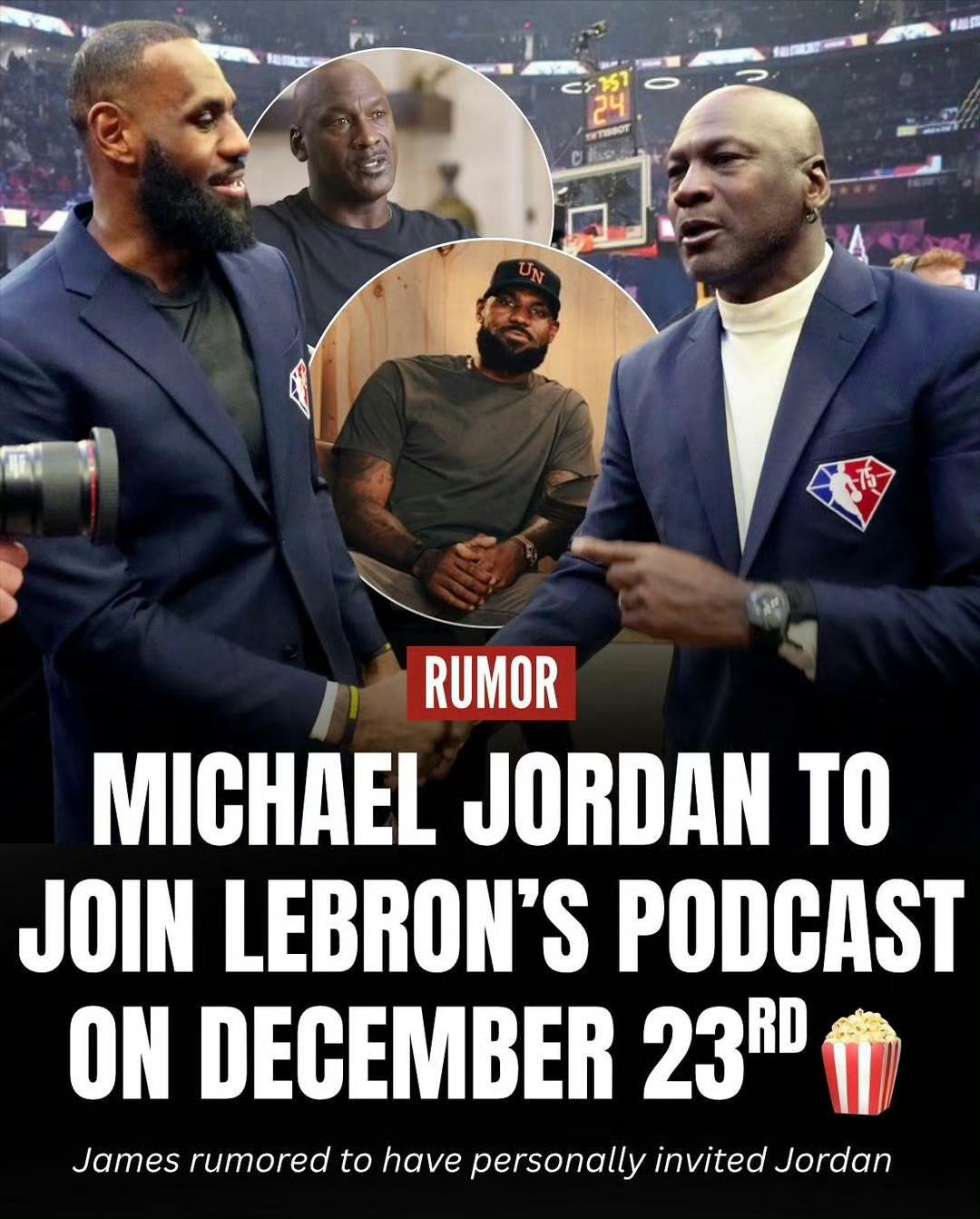 消息称，乔丹会在12个月23号参加詹姆斯和纳什的播客节目《球场大脑》录制！！！ 