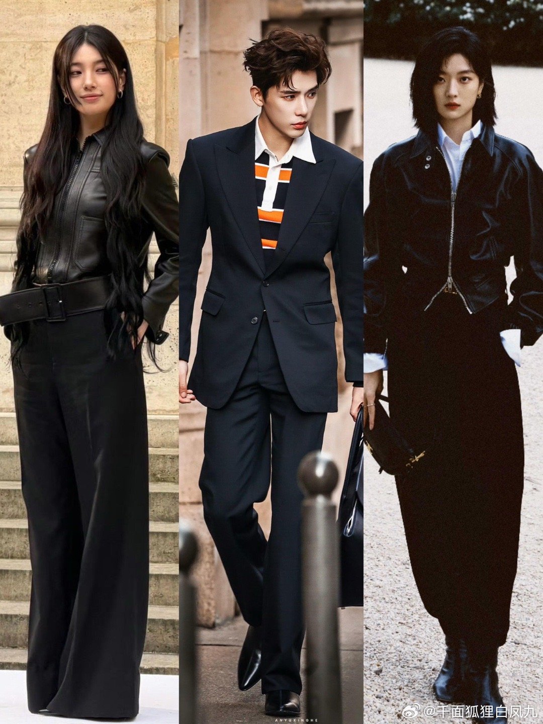 CELINE大秀上的亚洲面孔，都好绝！王安宇、裴秀智和孙千同框现身巴黎时装周Ce