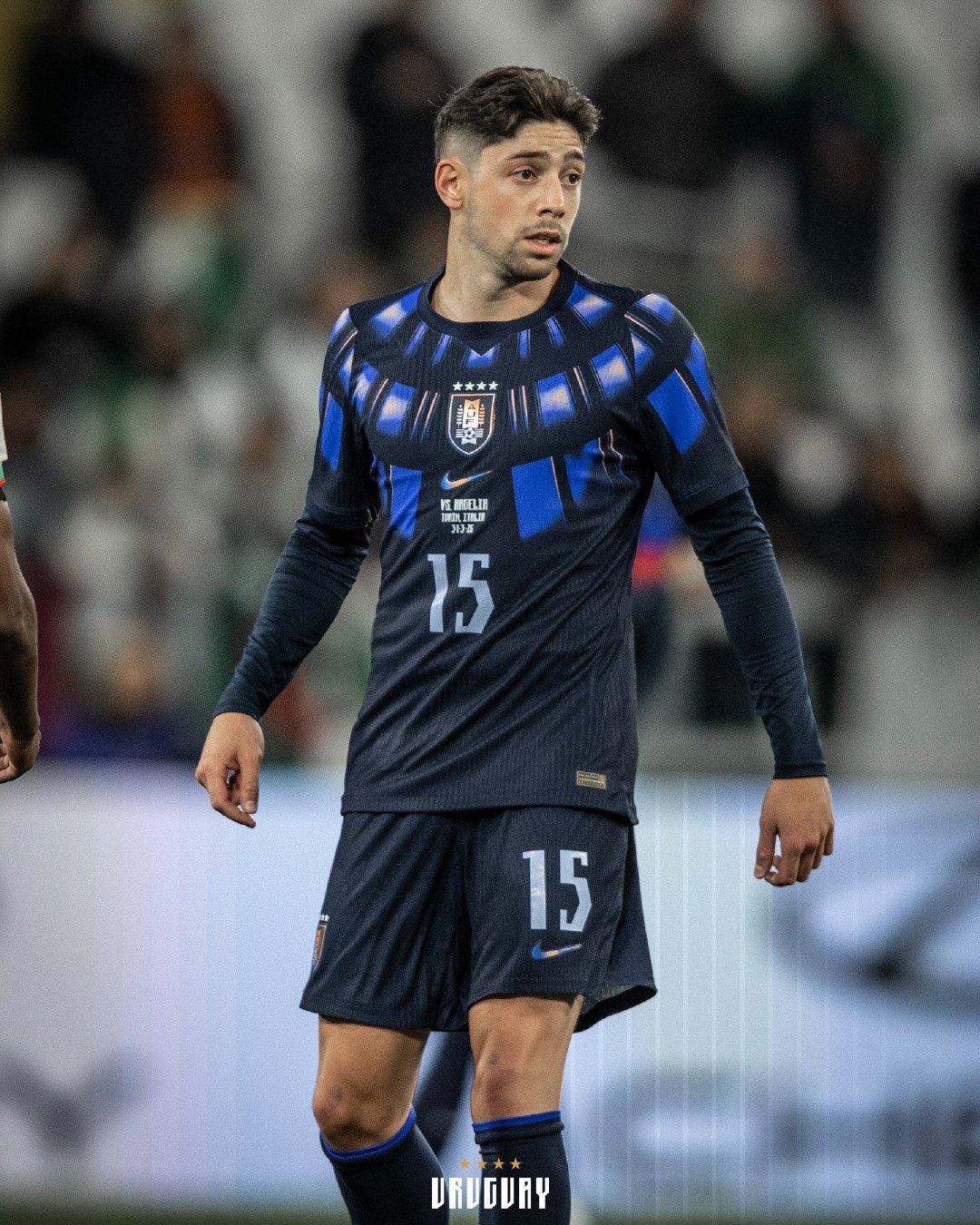 巴尔韦德身披乌拉圭队2026世界杯主场球衣。halamadrid