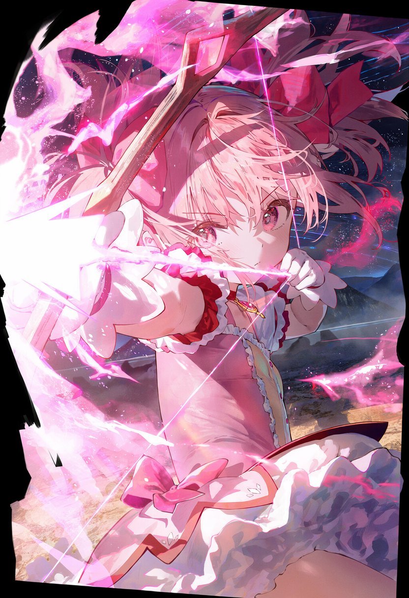 魔法少女小圆动漫仲夏狂欢季 这个箭真的好好看哇我们小圆.[憧憬]绘：shizuk