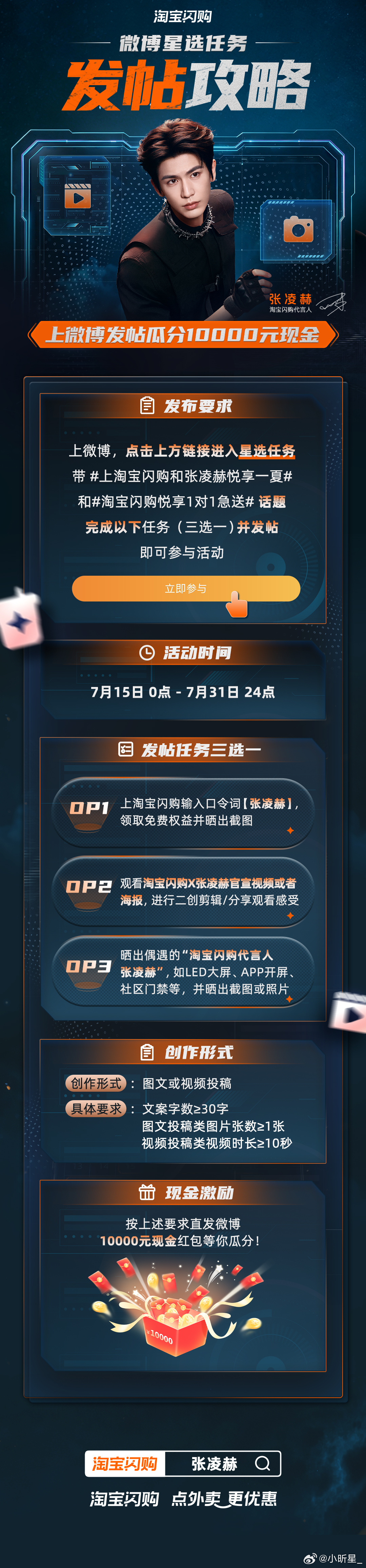 谁还不知道抽亲签和定制金卡？7.15-7.31上淘宝闪购输入【张凌赫】进入活动页