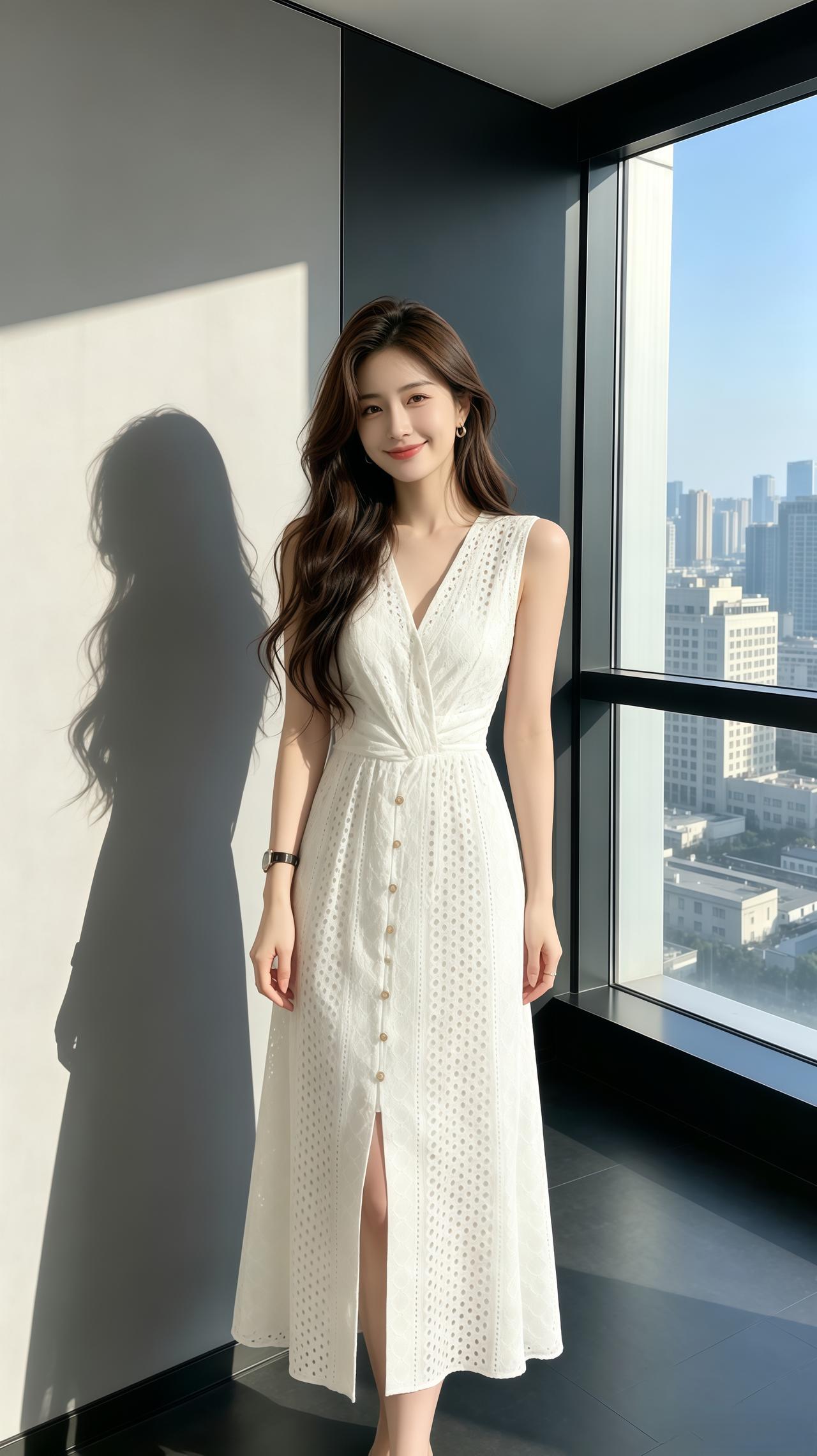 温柔姐姐穿搭 温柔白色连衣裙 气质小白裙 韩系穿搭夏季穿搭