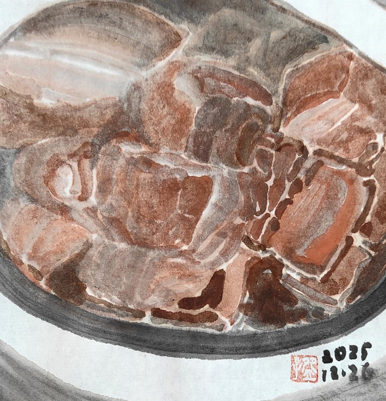 碗子的纸片水墨