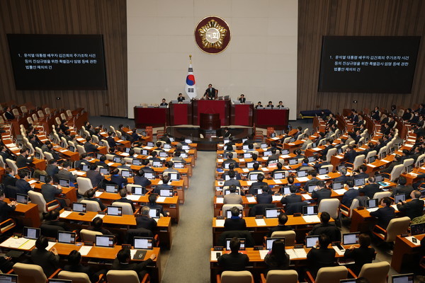 今天韩国国会进行的两项投票▪️金建希特检法 (被否决)金建希特检法，主要瞄准尹锡