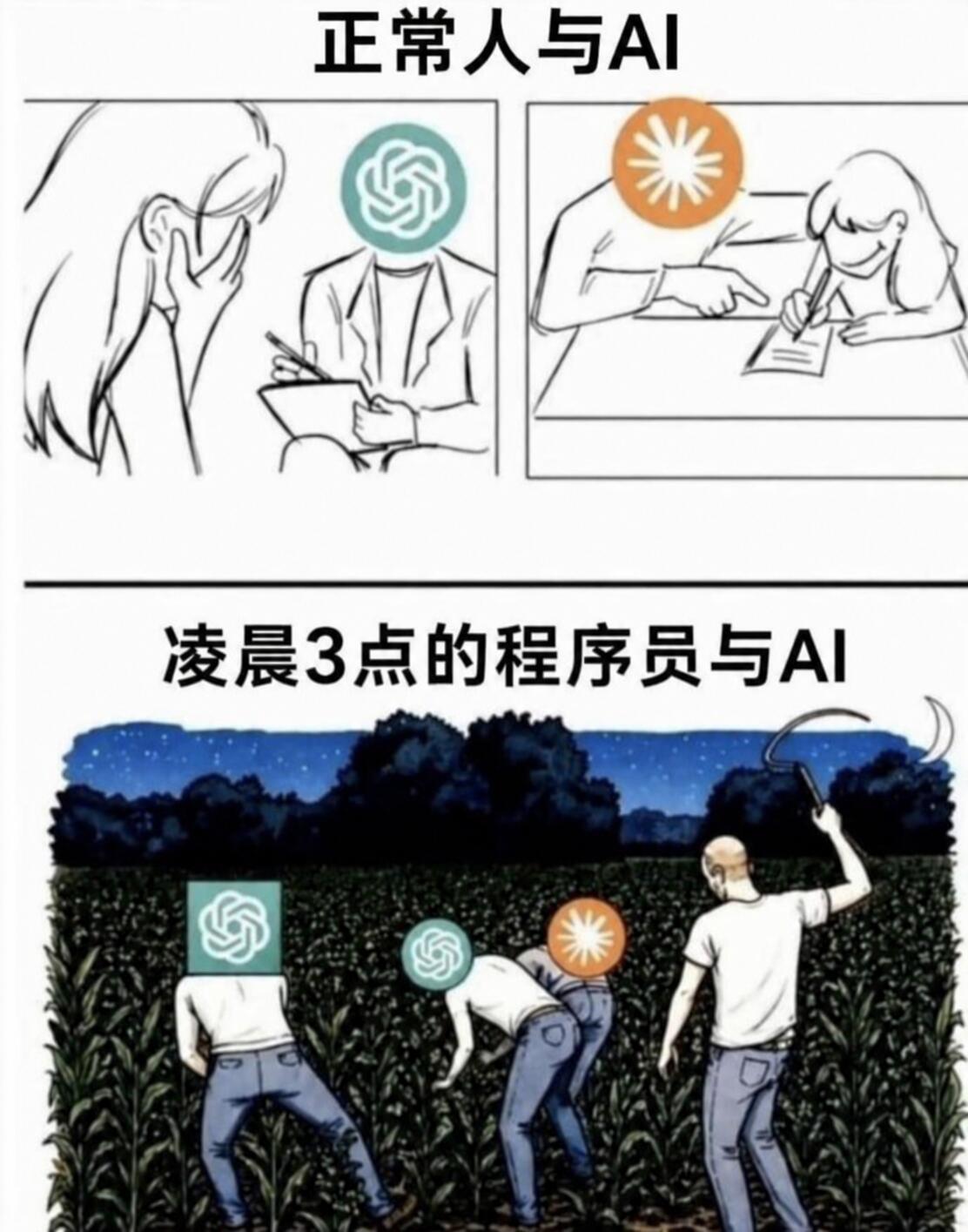 正常人Ai用法vs程序员Ai用法热搜ai创作激励大赛