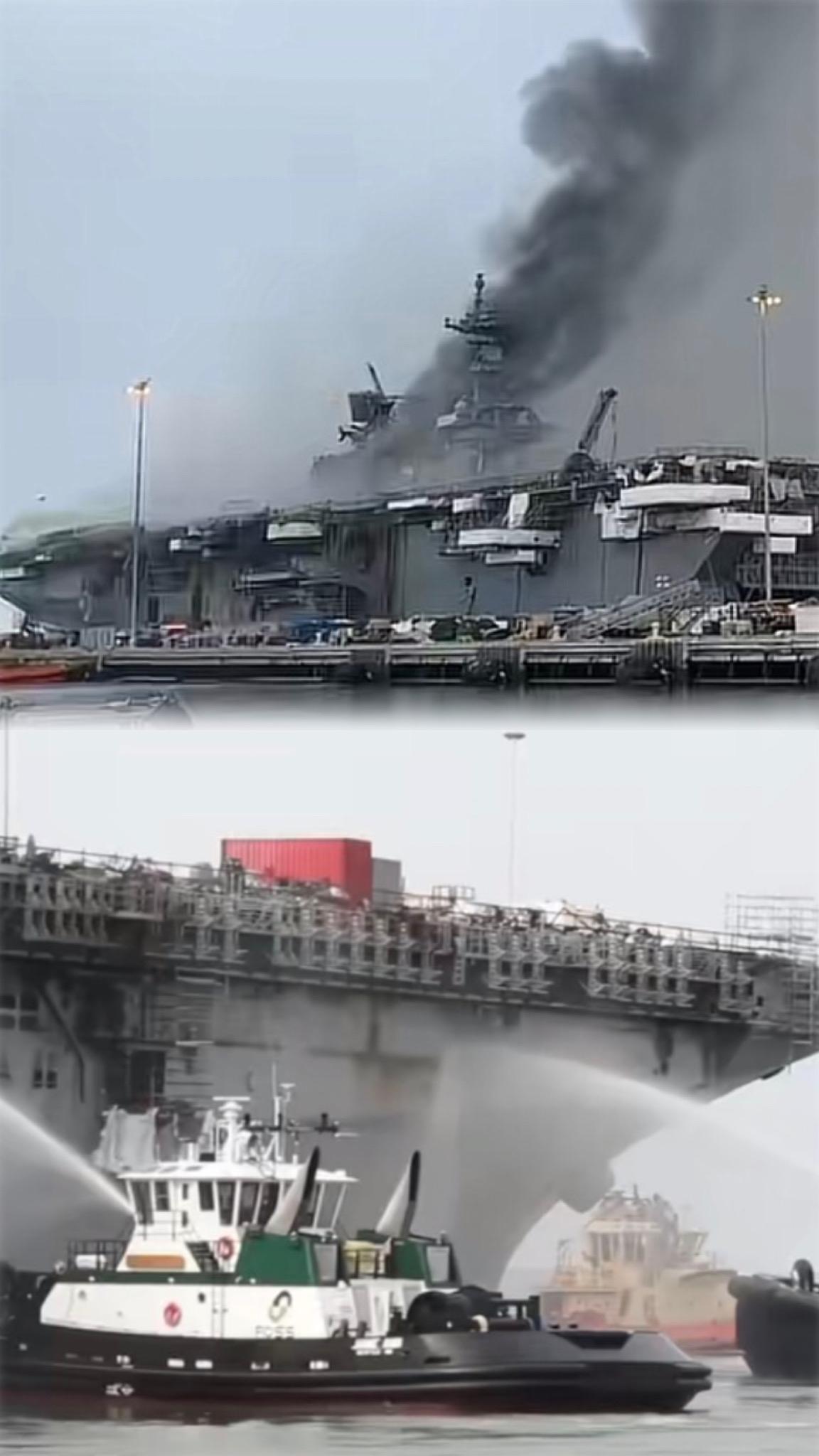 航母起火可不是小事。就像2026年3月美国“杰拉尔德·R·福特号”航母，火灾从主