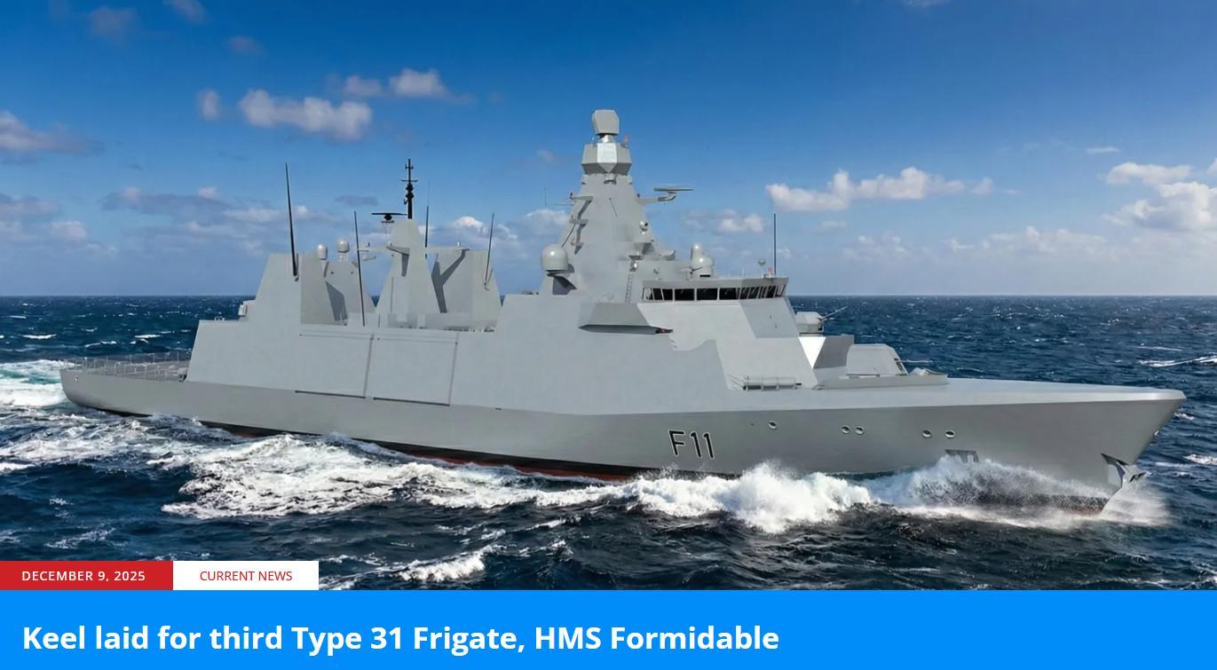 带英第3艘31型护卫舰HMS Formidable（F11）铺设龙骨 