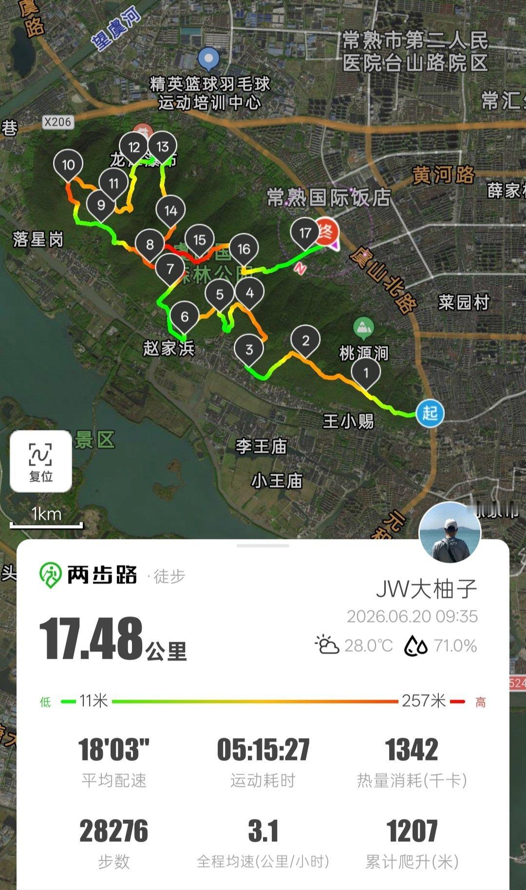 下过雨的虞山，六上六下，又闷又热，又湿又滑。累石塔了。⛰️最累的时候，喝一瓶冰可
