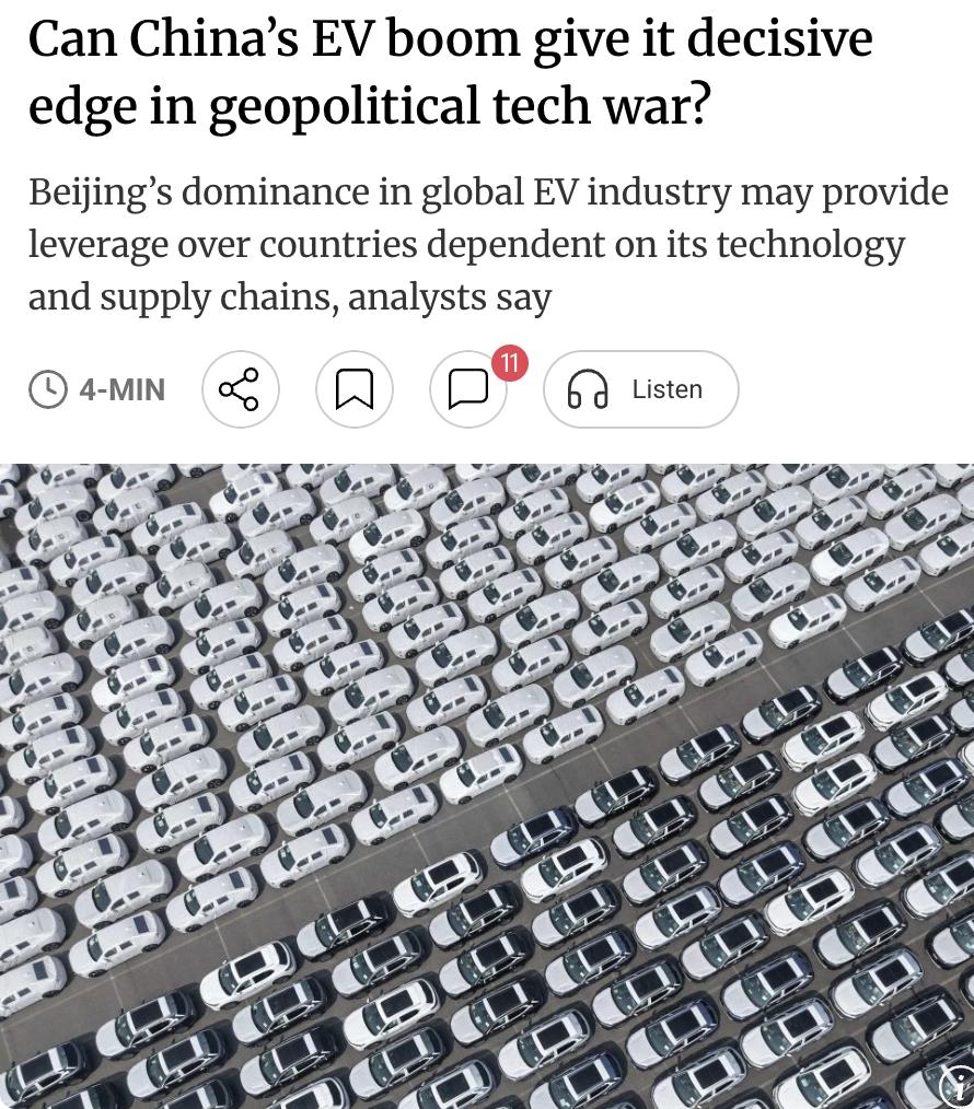 外媒：中国电动车产业优势能否成为地缘科技博弈的关键筹码？

多位分析人士指出，中