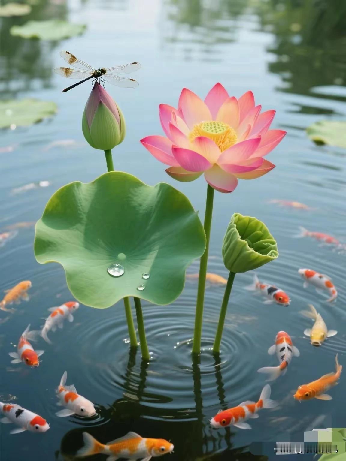 晨曦沐荷笑朝辉
晚风拂柳醉斜阳