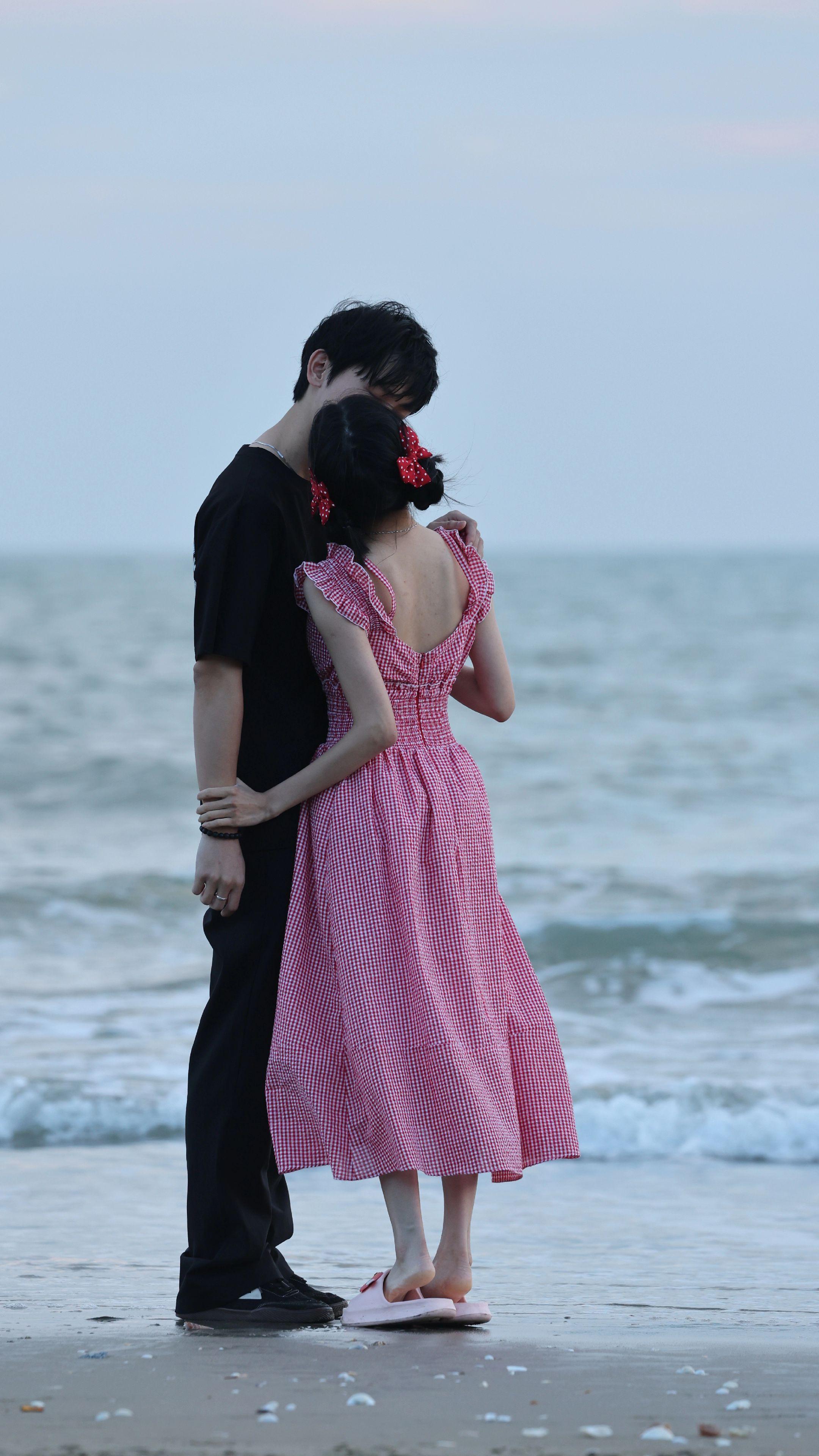 一起看海 一起看日落 情侣写真 摄影