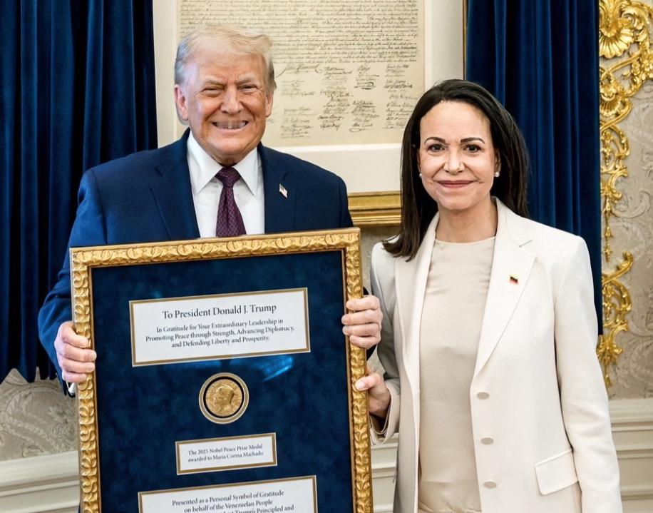 彻底怒了！
 
委内瑞拉反对派领导人马查多将自己获得的“诺贝尔和平奖”授予特朗普