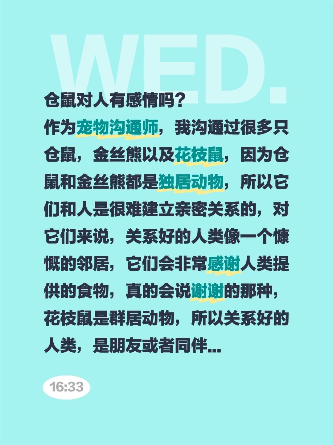 仓鼠对人有感情吗？ 作为宠物沟通师，我沟通过很多只仓鼠，金丝熊以及花枝...