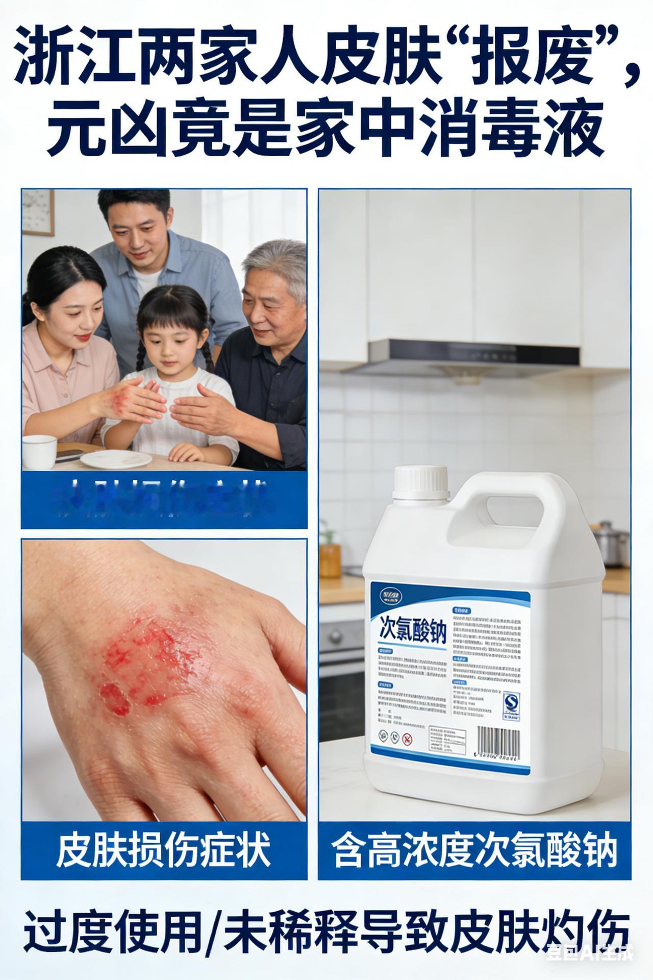 浙江两家人皮肤 “报废”，元凶竟是家中消毒液

“皮肤似僵尸，触目惊心！”浙江两
