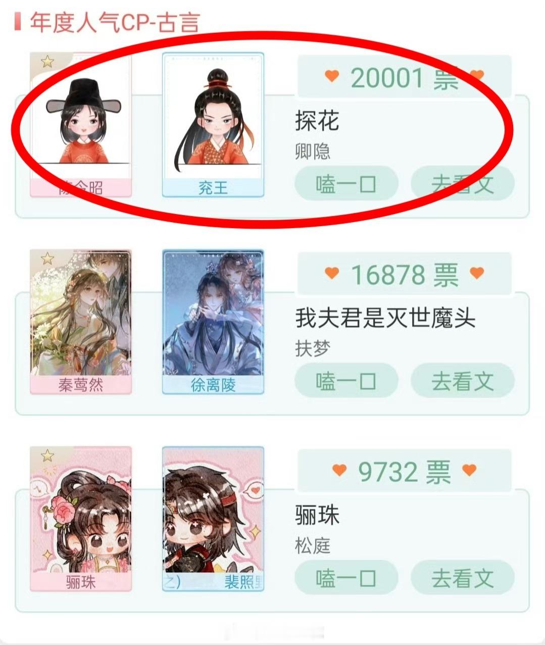 2025晋江古言第一《探花》备案原著：《探花》by卿隐编剧：叶扬（将门独后、许我