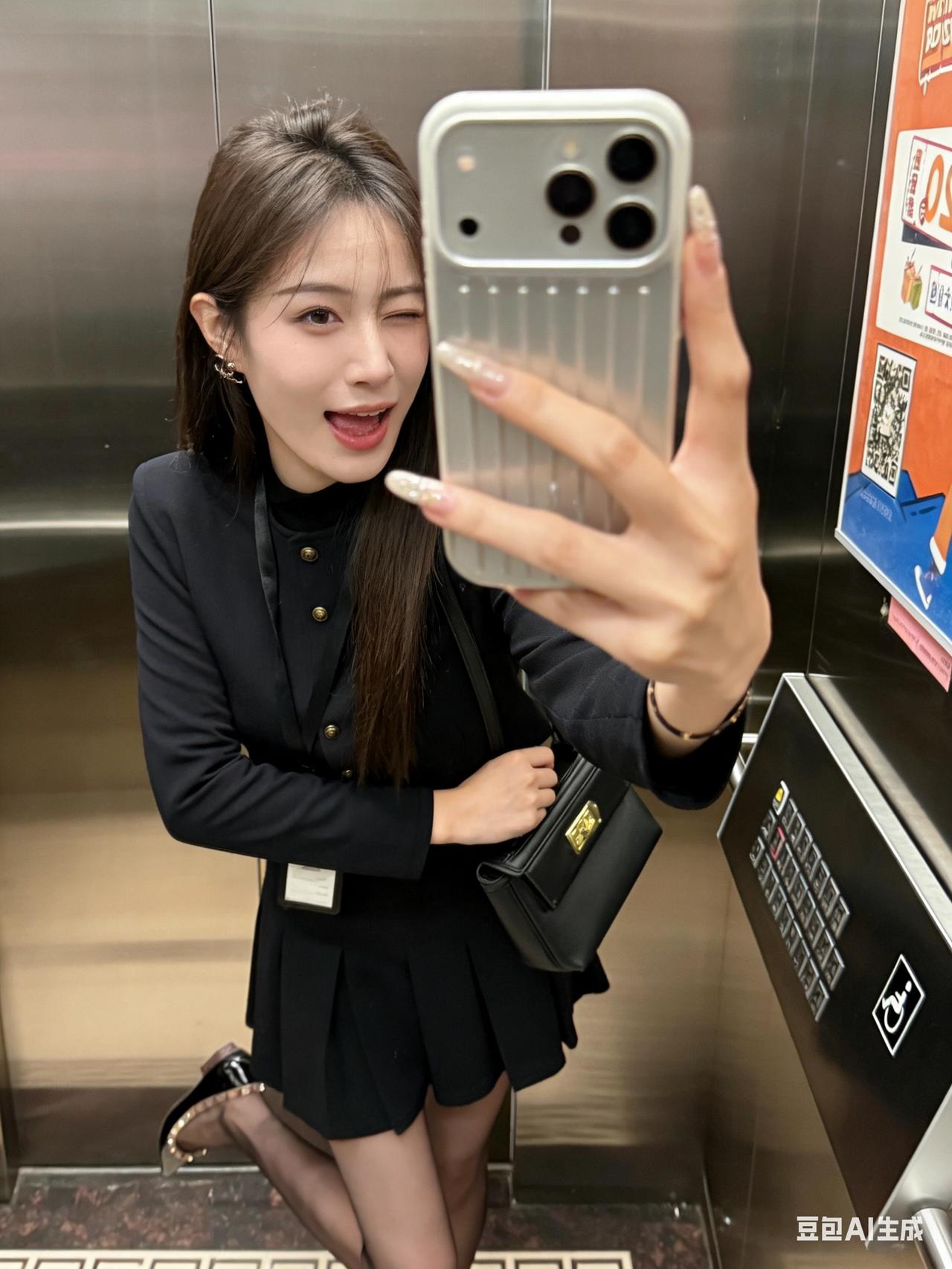 正常穿搭推荐，无不良引导。

这套穿搭属于黑色小香风通勤套装，是“甜酷双修”的高