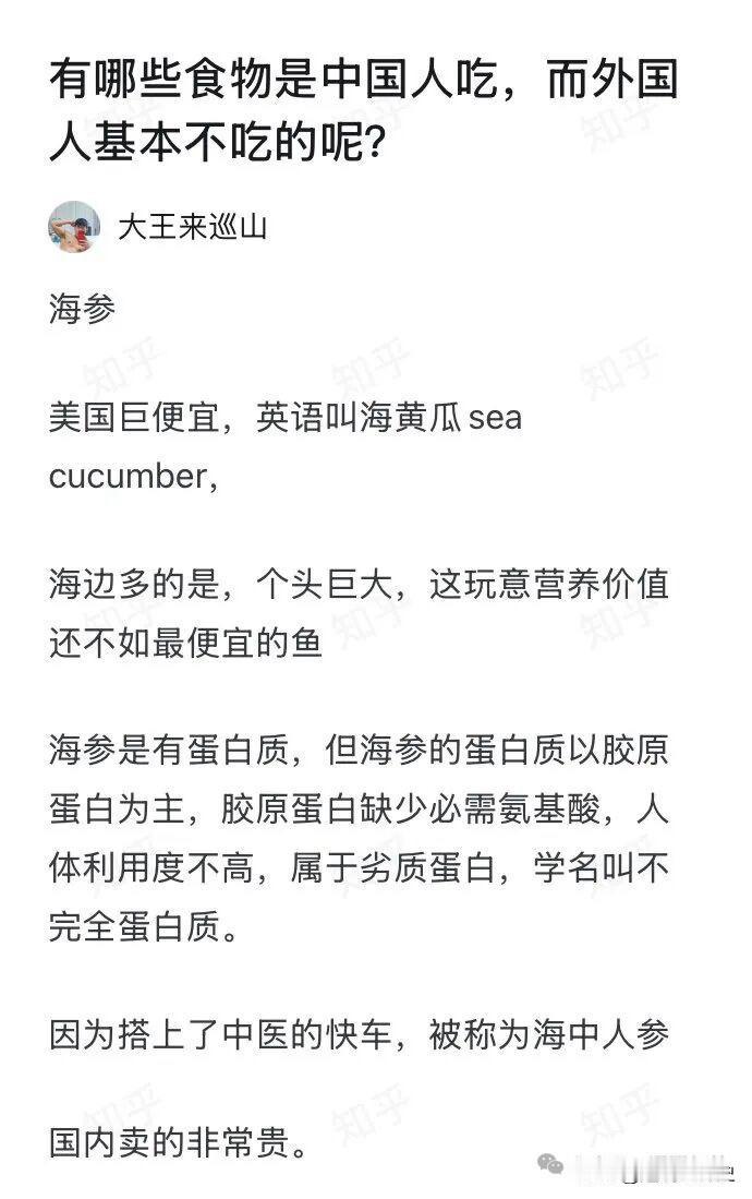 海参，老外居然不怎么吃。又知道了一个冷知识😯